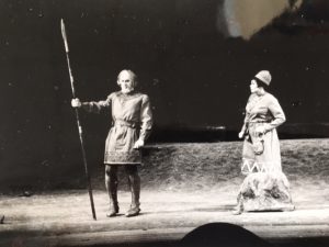 Erik Saedén och Gunilla af Malmborg vid Kungliga teaterns jubileumsföreställning av Arnljot 1967.